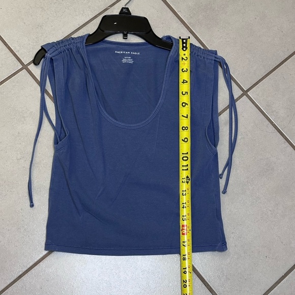 American Eagle Women Blue Crop‎ top size small - Picture 7 of 8